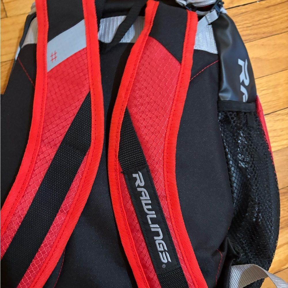 Red Backpack with Graphic Design - Picture 10 of 12